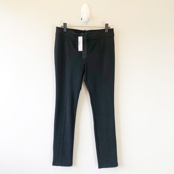 Bisou Bisou Dress Pants Black Jacquard Trim Ankle Zip Women’s Size 8 NWT’s - Picture 3 of 12